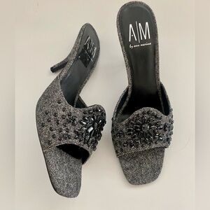 Ann Marino Gray Embellished Heels